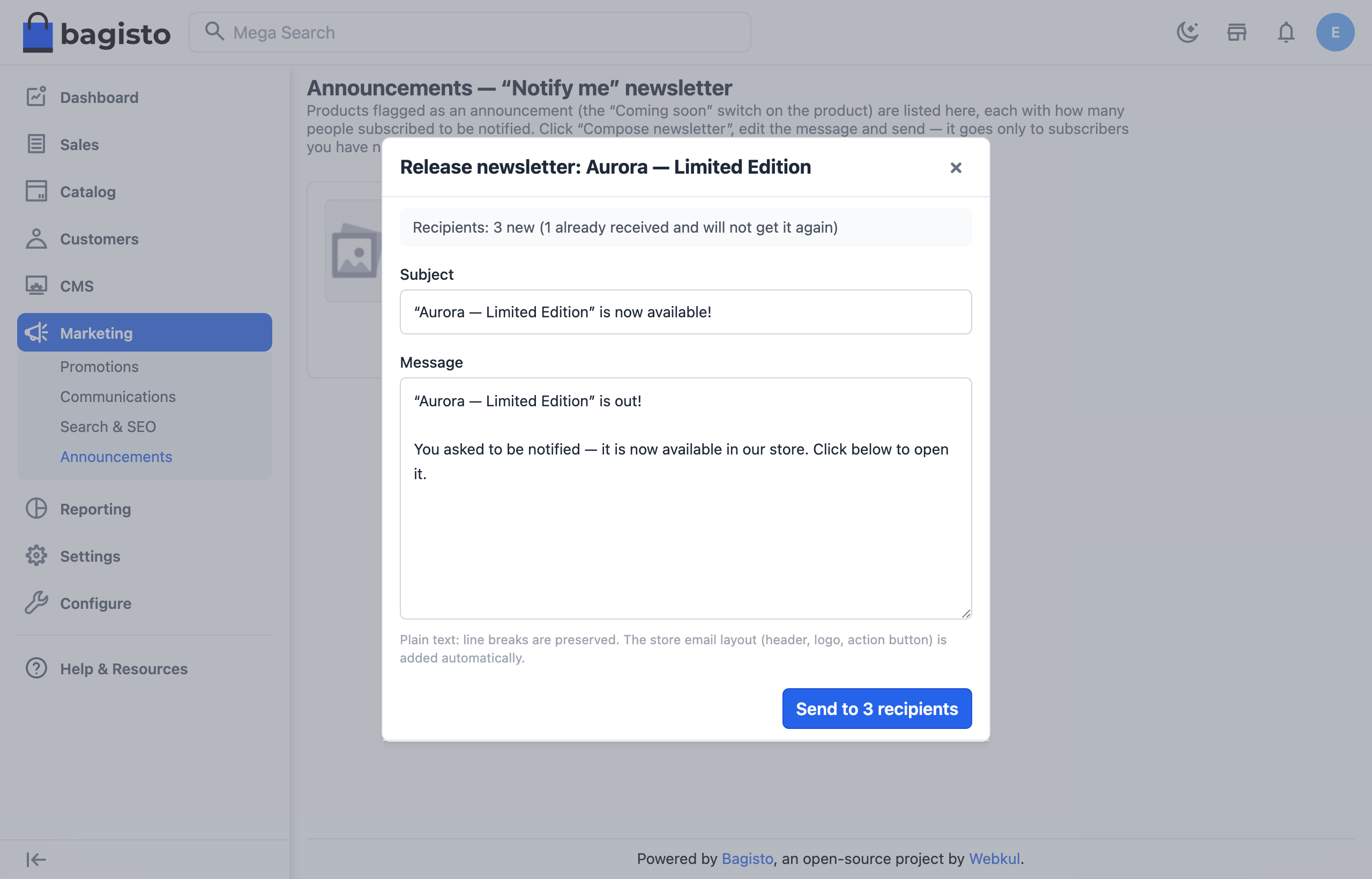 Compose newsletter